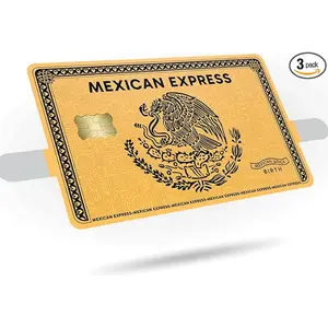 Gold Silver Mexican Eagle Snake Card Skin Wrap 3-Pack | Credit Debit Card Sticker Decal | Mexican Express Bank Card Cover for Men Women