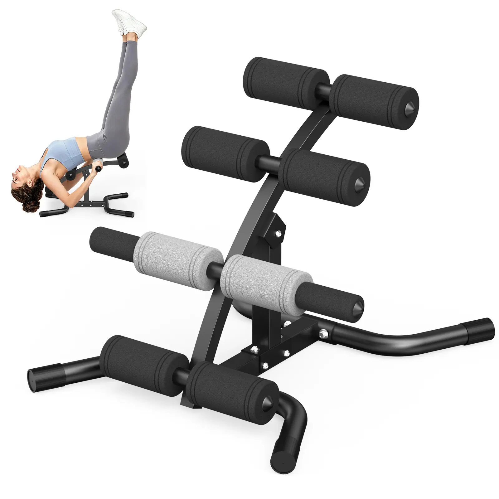 RELIFE Mini Foldable Inversion Table with Massage Foam Rollers Compact Foldable Mini Inversion Table Equipped with 8 Massage Rollers, Household Full-Body Stretching Workout Machine