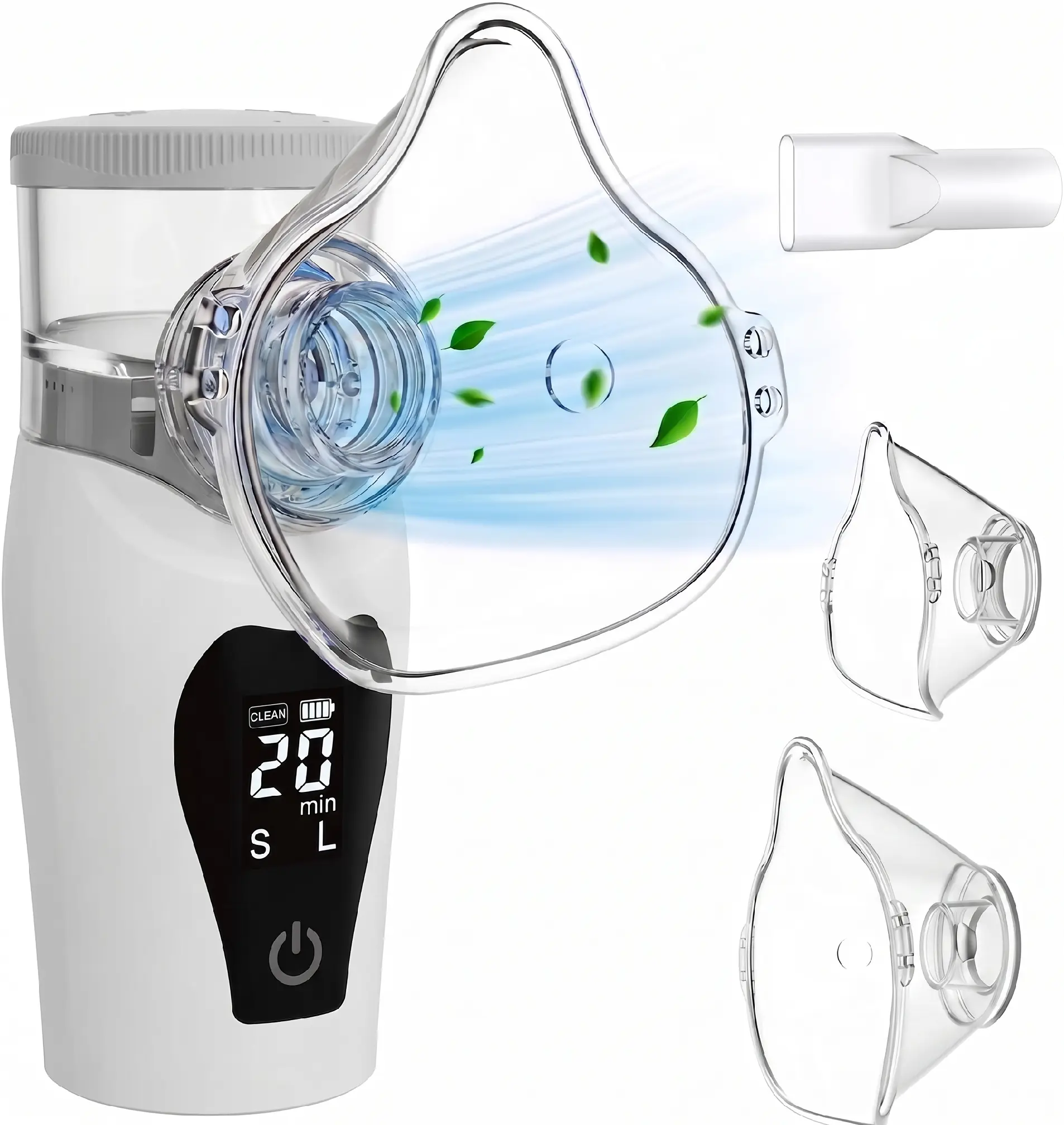 Portable Mesh Nebulizer with Auto-Cleaning and Intuitive LED Interface，Rechargeable Handheld Humidifier  for Home Office Travel