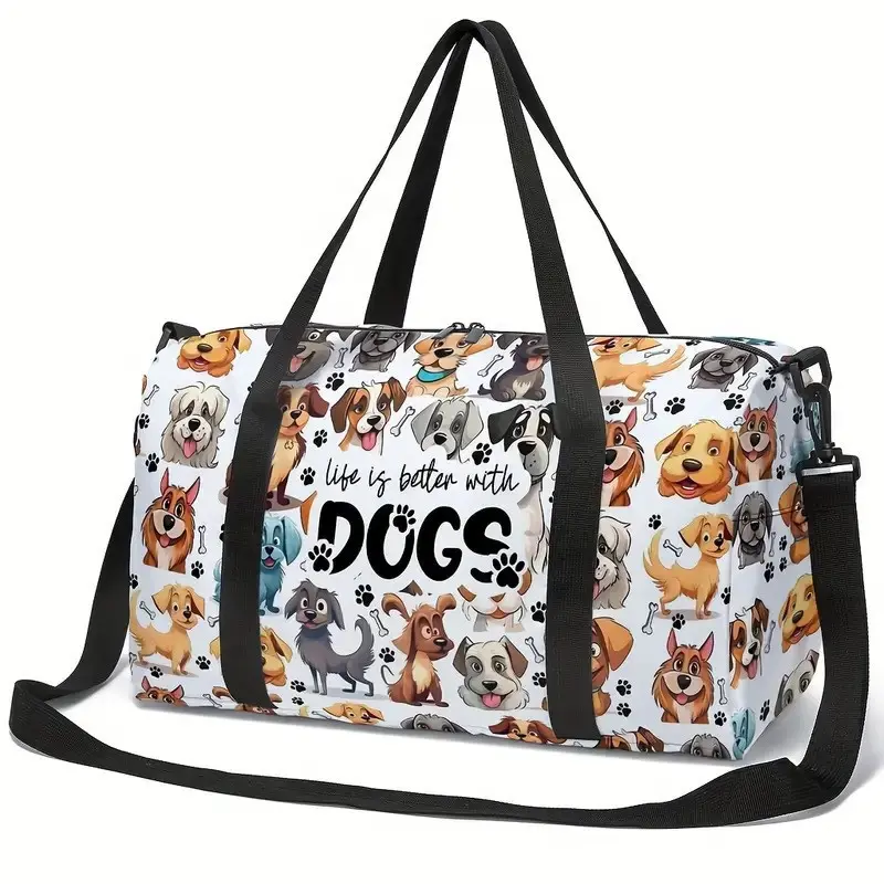 Extra Large Duffle Dog Duffle Bag Lightweight for Women Men Large Capacity Foldable Travel Duffle Bag,Funny Dogs Kids Duffle Bag,Cute Graffiti Puppy Sport Gym Bags Overnight Travel Bags Teen Kids Weekender Bag for Airplane Vacation