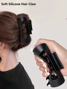 Soft Silicone Hair Claw, High-End Anti-Drop Unbreakable Hair Clip, Square Hair Soft Claw Clips for Women, Flexible Clawclip for Thick Hair, Lightweight Large Cozy Clip Special soft hairpins, suitable for various occasions, 2026 New Design Hair Accessories