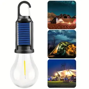 Solar Camp Tent Light-Easter Decor，Solar Charging Hook Camping Light Warm Light Waterproof LED Camping Light Outdoor Emergency Hanging Flashlight Household Tungsten Filament Lamp Suitable For Hiking Parties (1/2/3/4/5/6/7/8/9 Pieces)