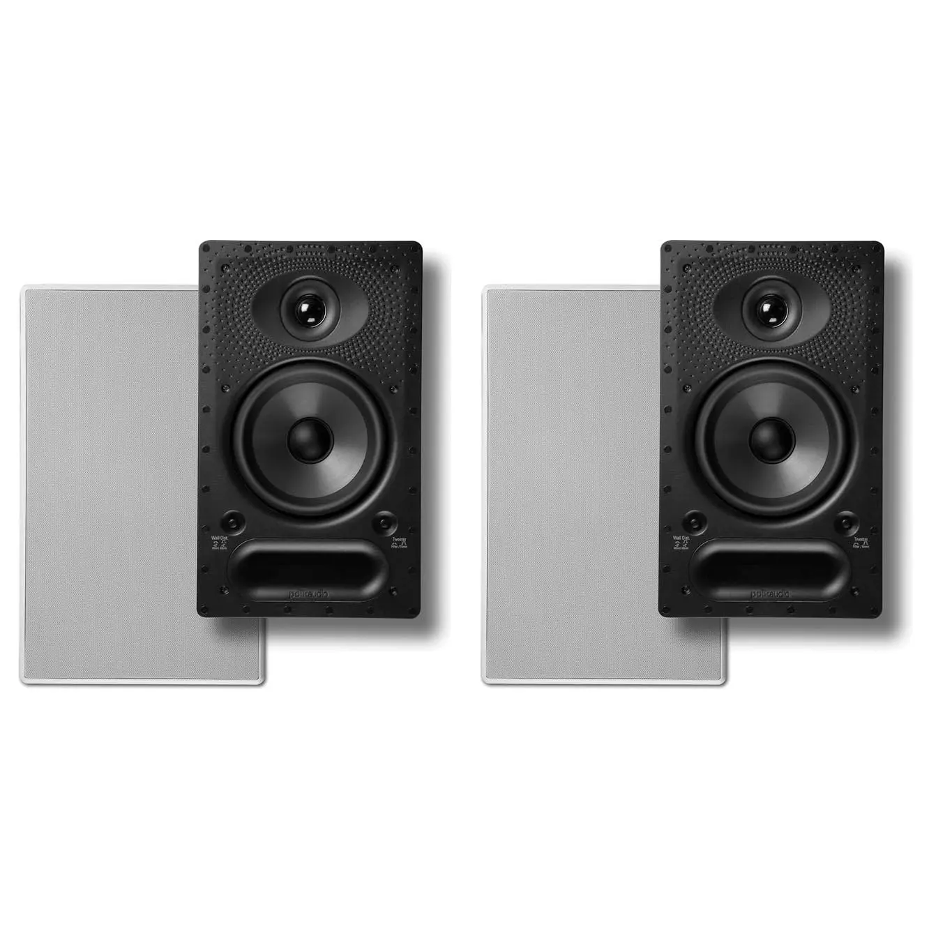 Polk Audio 65-RT In-Wall Speakers 4 Pack - Premium Flush Mount Speakers, 12.75in H x 7.25in W Dimensions, for Home Theater Surround Sound Systems, Whole-Home Audio System