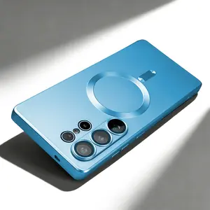 Matte Metallic Paint Magnetic Phone Case Casing Suitable for Galaxy 26Ultra S25Ultra S24Ultra S26 S25 S24 Ultra Plus FE Series, A57 A56 A55 Ultra-thin Protective Shockproof Anti-fall Protection, Protector, with Lens Film Soft Shell Shockproof Phone Cover