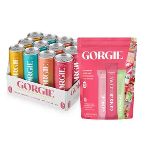 GORGIE Starter Pack - GORGIE Hydration Glow Variety Pack 15 Sticks + Sugar-Free Natural Energy Drink, Healthy Energy Drinks - Green Tea Caffeine, Biotin, B Vitamins -150mg Caffeine, L-Theanine, Vegan, & Low Calorie
