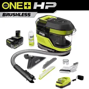 RYOBI ONE+ HP 18V Cordless SWIFTClean Mid Size Spot and Carpet Cleaner Kit with 4.0 Ah Battery and Charger Brushless Technology