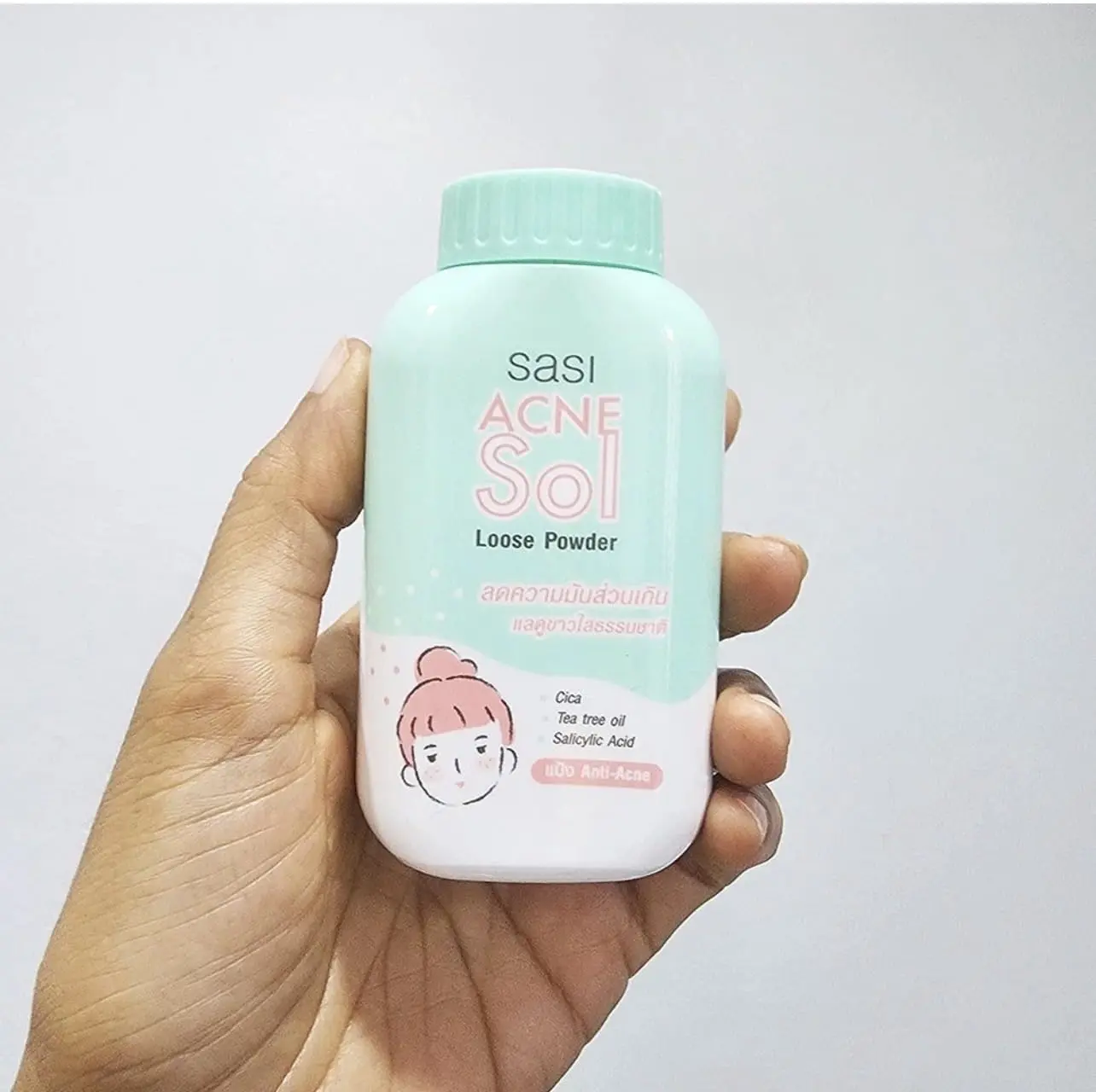 Sasi Acne Sol Loose Powder Oil Control Natural Skin, 50g | Cica & Tea Tree Oil, Salicylic Acid, Anti-Acne Formula, Oil Control, 50g
