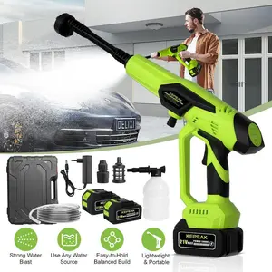 Cordless Pressure Washer, 21V Portable Electric Power Washer with 200W Motor, 13000mAh Battery, 6-in-1 Nozzle, Foam Cannon & 5M Hose, High-Pressure Cleaning Gun for Car,for Valentine’s Day Gift