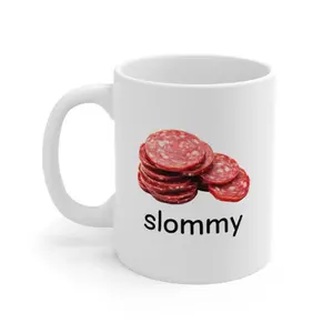Slommy Salami Meme Mug, Funny Meme Mug, Ironic Mug, Oddly Specific, Unhinged Mug