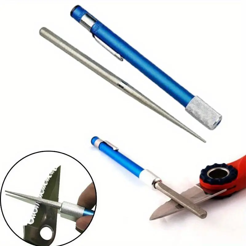 Double headed sharpening tool, multifunctional portable sharpening tool, easy to grip handle, suitable for kitchen, home and outdoor use, Kitchenware