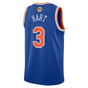 2026 Hart #3 Blue Orange Swingman Basketball Finals Jersey full logo – Icon Edition - Retro Pro Style Hoop Fan Shirt