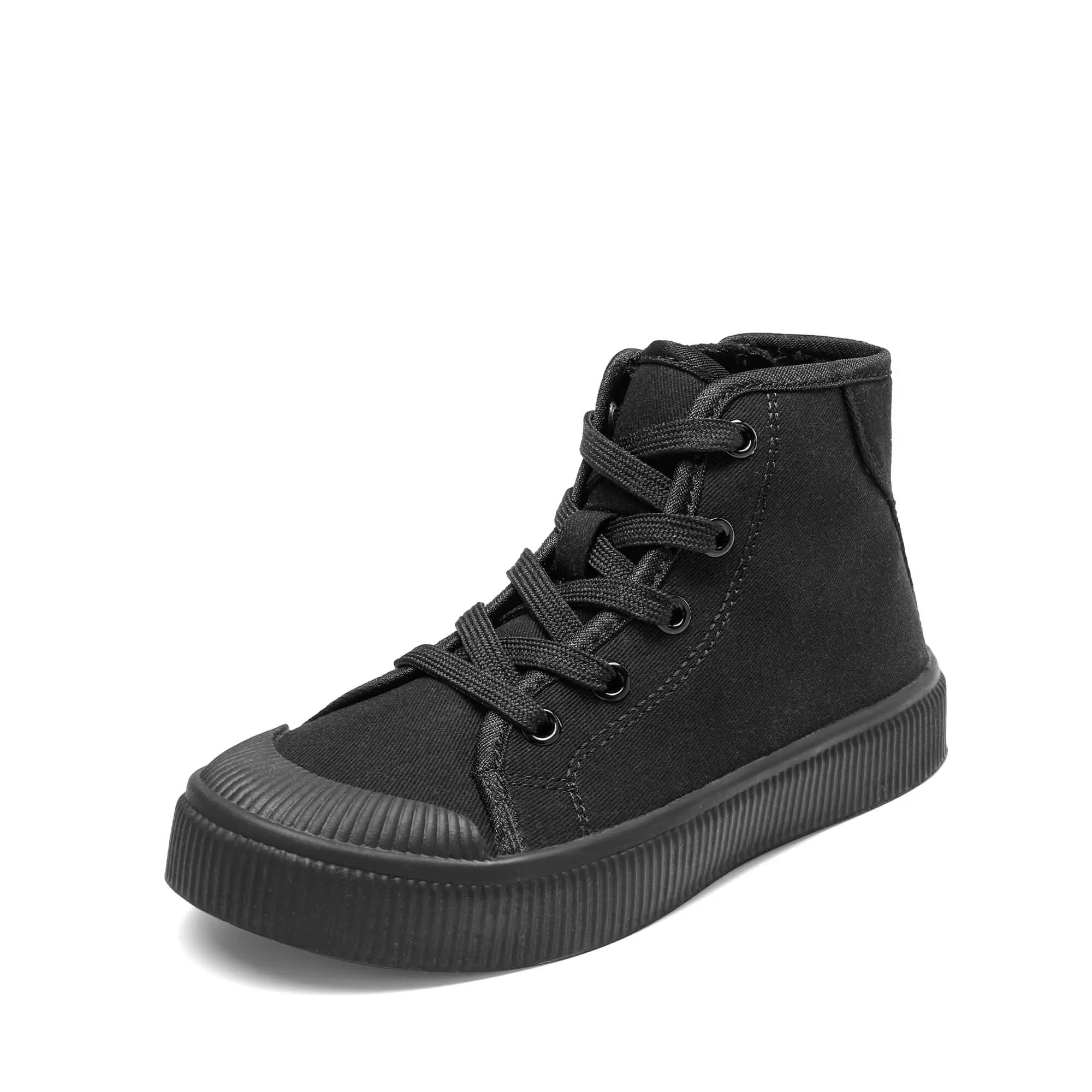 Dream Pairs Kids LilLegends CourtStar Canvas High-Top Athletic Trainers - Girls' 11-12Y Rubber Toe Cap, Zip, Laces, Grip for Play, Casual Style for School Days Footwear, High-Top Design