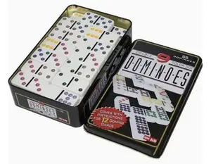 Double 9 Color Dot Melamine Dominoes Set, 55 Pieces with Instructions