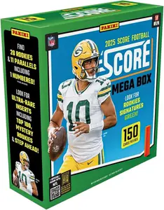 Score Mega Box 150 Cards Per Box Look for Ultra Rare Inserts Including Top 100 Mystery Rookies & Step Ahead Officially licensed NFI Tradina Cards
