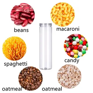 Transparent Plastic Food Storage Jar with Lid, Round Dry Noodle Container, Large Capacity Cylinder Box, Home Daily Organizer