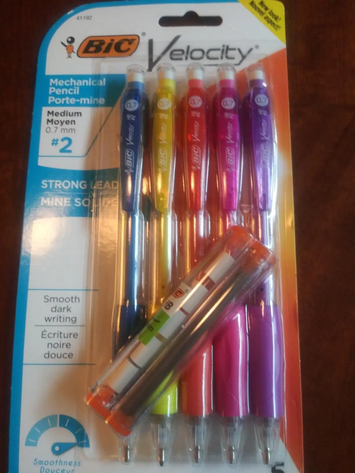 Velocity Strong Lead Mechanical Pencils, Thick Point, 0.9mm, 5-Count | Colorful Barrel Accents | Includes Erasers | Cushioned Grip for Comfort | Break-Resistant Core | Perfect for School Supplies