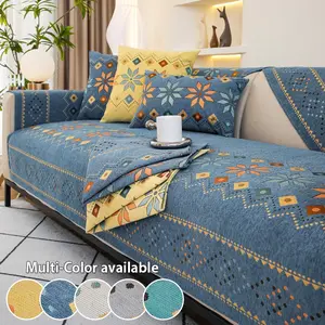 1pc Boho Thick Sherpa Sofa Cover, Anti-Slip Couch Cover, Universal Sofa Protector, All-Season, Easy to Maintain, Machine Washable, Pet-Friendly to Prevent Scratching, Insulated, Soft Material - Suitable for Home Decor in Living Room, Bedroom, Office, etc