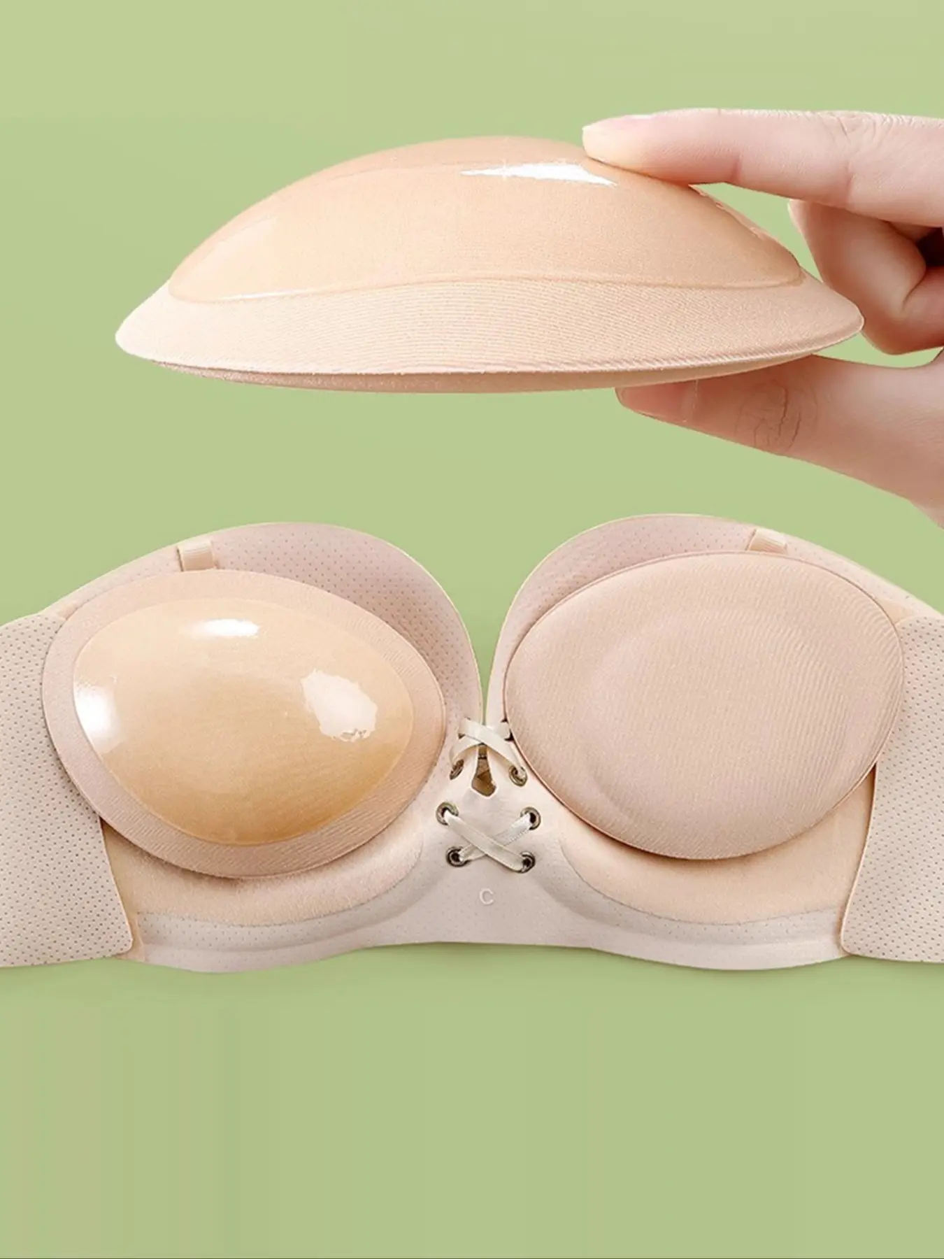 Silicone Breast Pads for Small Busts, Thickening Bra Inserts, Sticky Bra Pads, Push-Up Nipple Covers, Enhance Chest Size, Lady All Seasons Essential Use, Silicone Bras Pad, Padded Bra Accessories