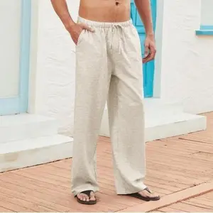 COOFANDY Mens Linen Drawstring Pants Elastic Waist Lightweight Trouser Casual Yoga Summer Beach Pant LIVE