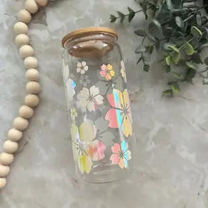 Sakura Glow In The Dark Glass Can