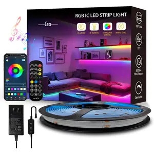 COB RGB  IC Strip Lights 20FT/6M UL-Listed 24V Color Flowing Strip Light Multicolor Flexible Tape Lights with APP Control  Sync for Bedroom Gaming Party  Decor