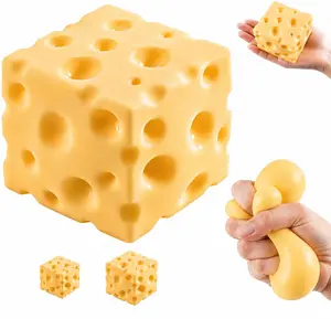 Slow Rise Squishy Cheese Block, Moldable Fidget Stress Ball with Super Soft Texture, Sensory Toy for Relaxation, ASMR Squeeze, Fun Desk Decor