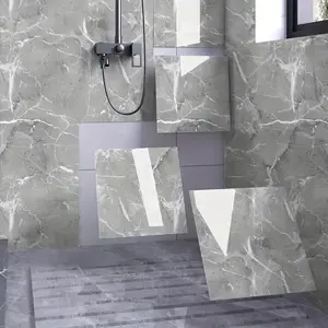 Marble Pattern Self Adhesive Tile Sticker, 1 Set Waterproof Durable  Kitchen & Bathroom Wall Sticker, Decorative Sticker for Home Dormitory Hotel Salon, Tiles Sticker, Household Decoration Supplies