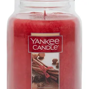 Yankee Candle Sparkling Cinnamon Scented 22oz Large Jar Single Wick Candle Aroma Ornaments for Holiday Gifts & Fall Winter Decor Tin