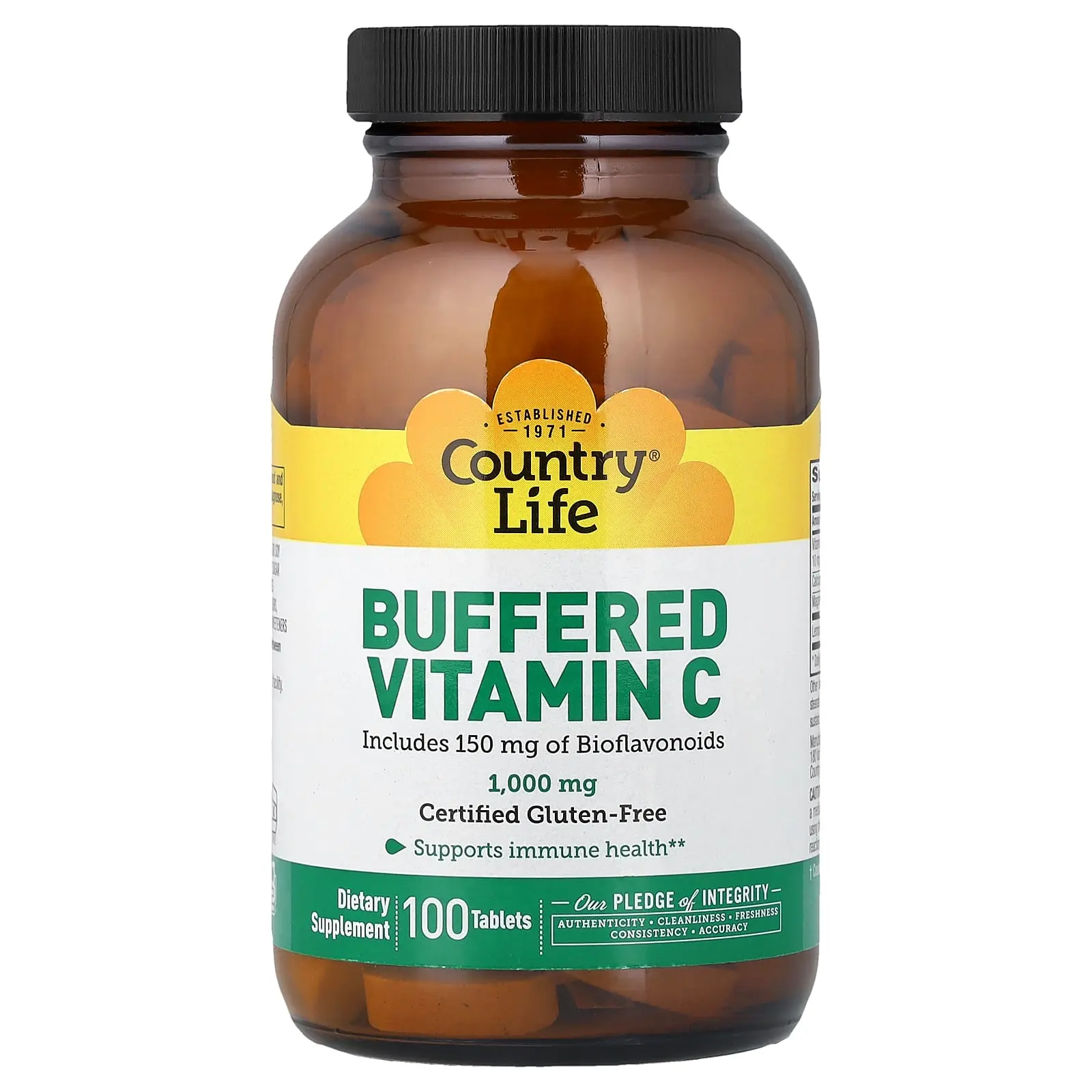 Country Life Buffered Vitamin C, 100 Tablets