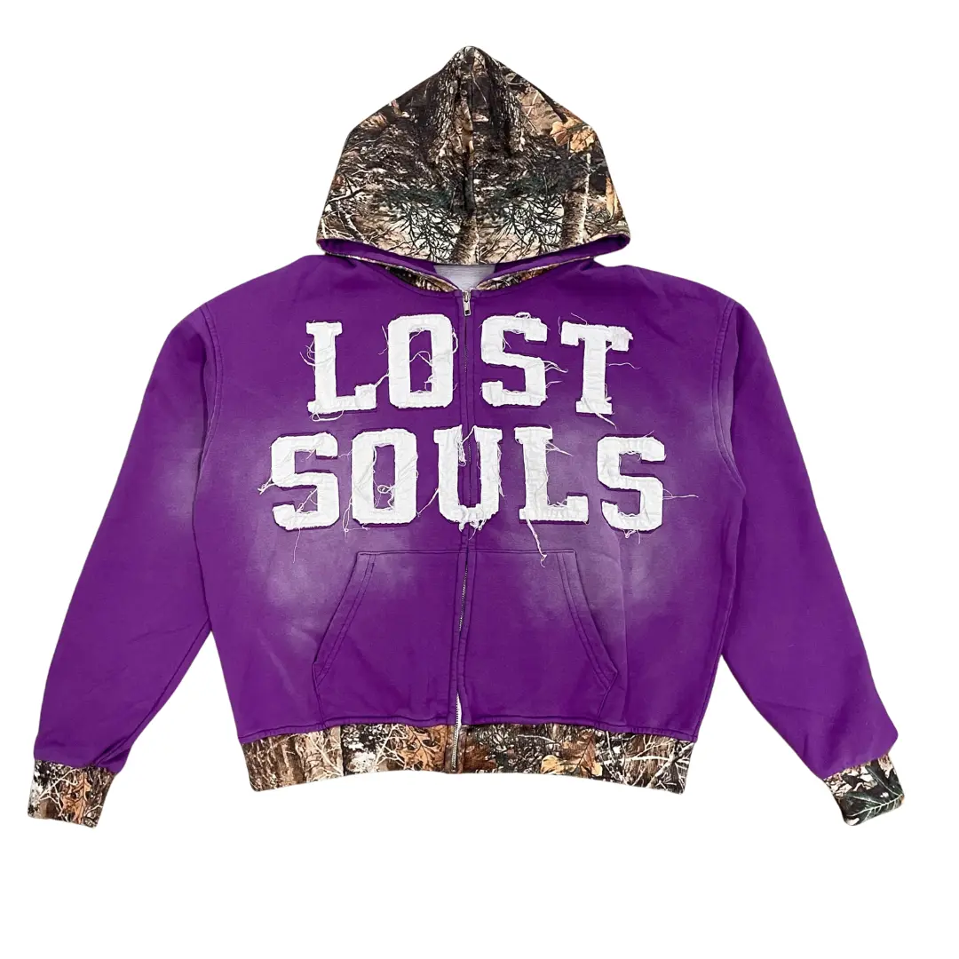 PURPLE CAMO BEING ALONE INSPIRED ME ZIPUP