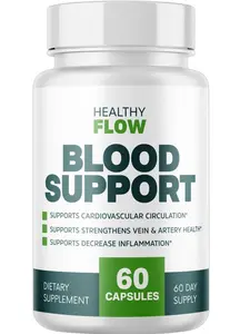 Healthy Flow Blood Support Formula - 60 Capsules for Cardiovascular Circulation Vein & Artery Health & Inflammation Reduction