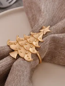 Set of 12 Christmas Napkin Rings Gold Christmas Tree Napkin Rings Metal Holder Rings for Festival Holiday Party Dinner Wedding Banquet Dinning Table Settings Decoration
