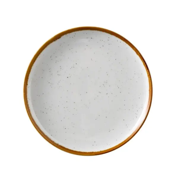 Yanco International GL-107 Modern Chinaware Dining Porcelain Dessert Plate, 7 in. Glory Round Design, 0.87x0.87 in. Upright Rim, 0.875 in. Height, 7.875 in. Length, White, Up-Right Rim