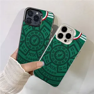 Mexico national team pattern Aesthetic Pattern IMD Casing For iphone 17 16 15 14 13 12 11 X XS PRO MAX SAMSUNG GALAXY S21 S22 S23 S24 S25 S26 FE ULTRA PLUS Gradient Hard TPU PET PC Black Silver Gift Shockproof Luxury Protector Phone Cases Cover