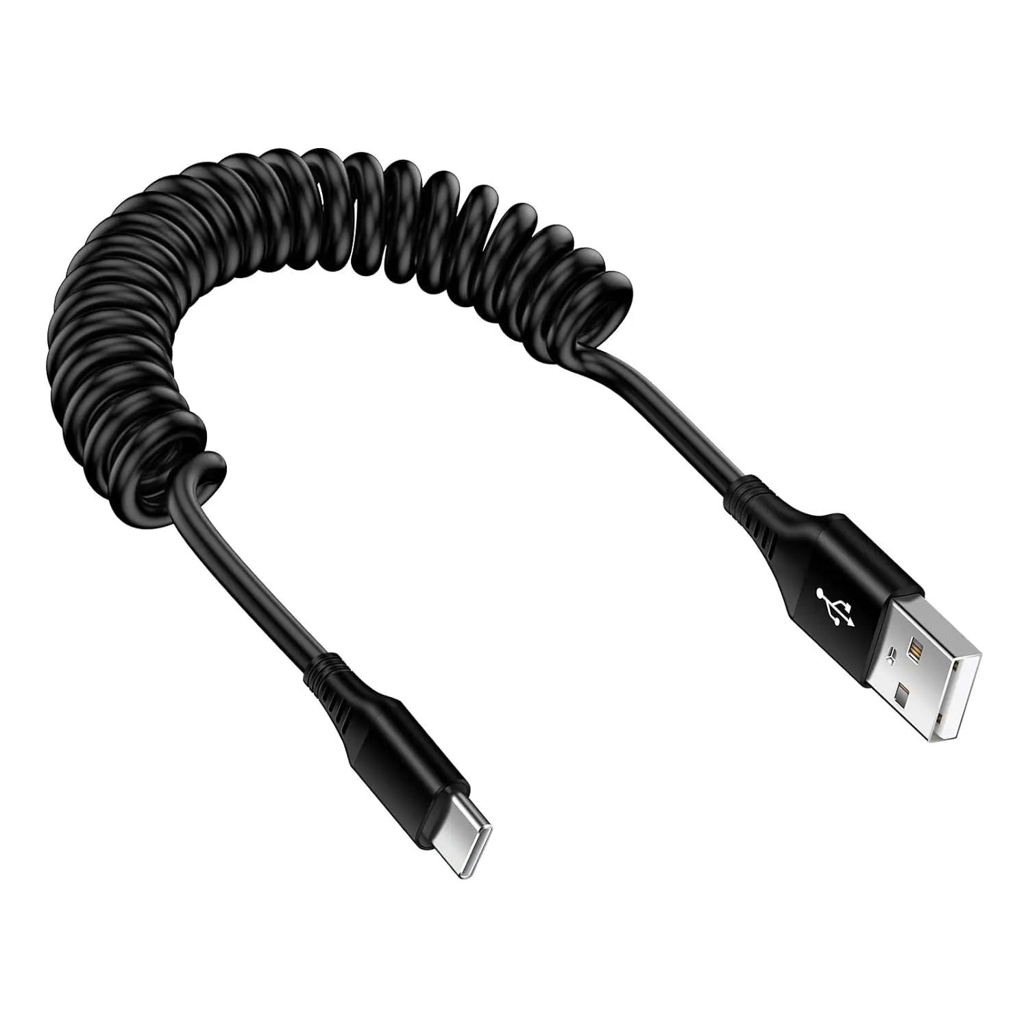 Samsung S Ultra FE Coiled USB C to USB A Cable Fast Charging for Galaxy S Ultra/S+/S/S/S,FT Retractable Android Phone Car Charger Cord for iPhone    Pro Max Plus,Google Pixel //