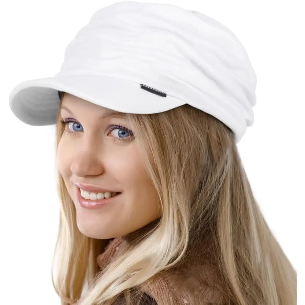 Newsboy Cap for Women Summer Chemo Headwear Hair Loss Cancer Hat with Brim