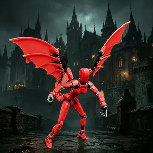 Lucky 13 Dragon Man Figure, Mecha Demon Articulated Model, 3D Printed Multi-Joint Doll, Dark Theme Desktop Decor, Trendy Collectible Toy, Collectible Action Figure