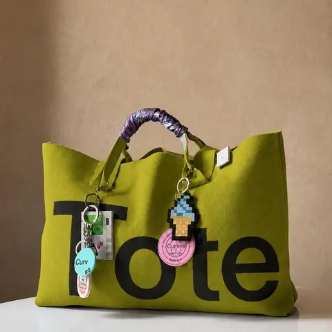 Women's Knit Fabric Tote Bag - Large-Capacity, Letter Pattern, Foldable, Lightweight, Chic Look, with Shoulder Strap, Daily Commuter Bag, Everyday Purse for Casual Wear