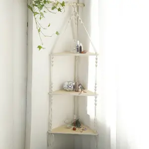 Wall-Mounted Storage Rack, Waste-Free Solution, 3-Level Corner Hanger Shelving Unit, Ideal for Compact Spaces & Dorms