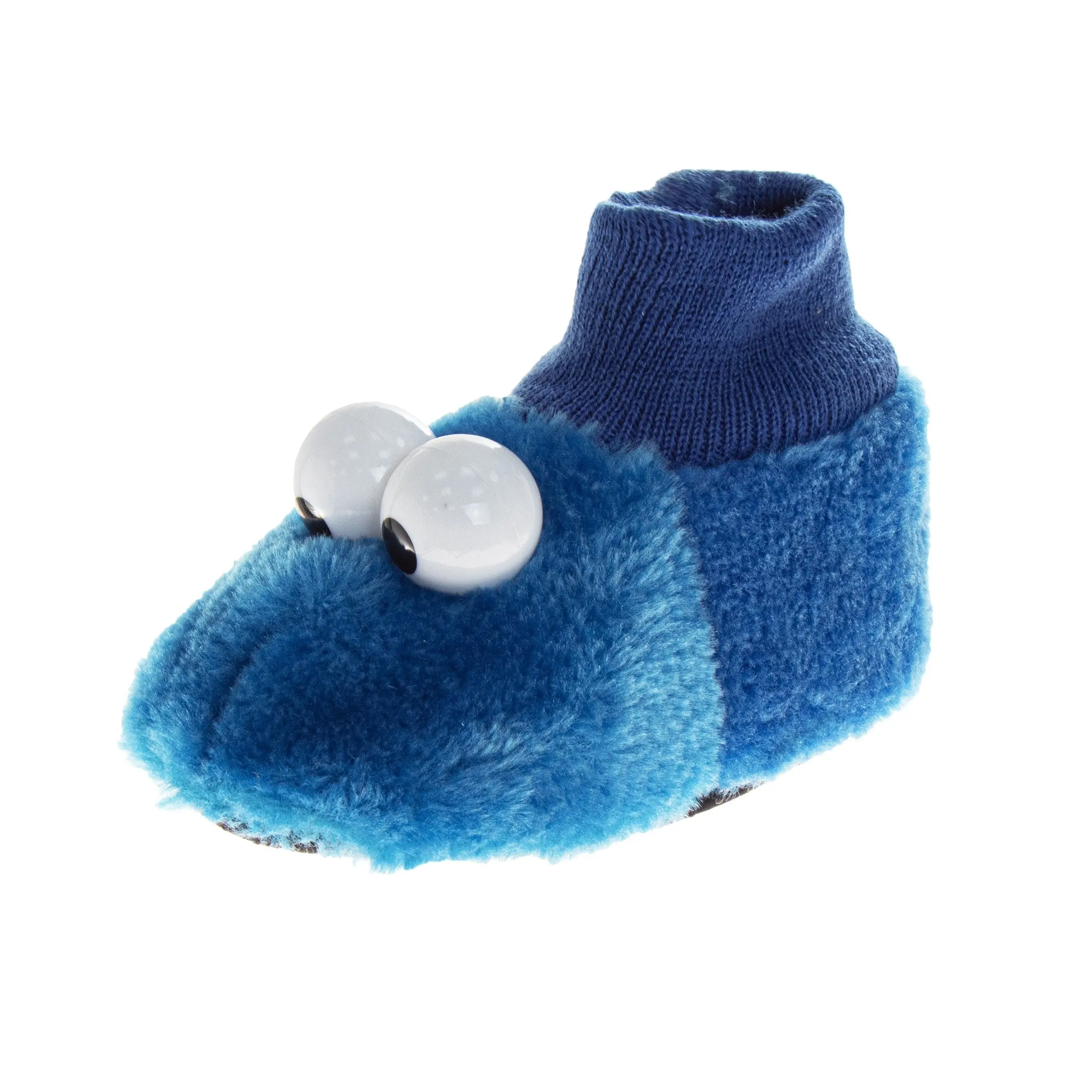 Sesame Street Cookie Monster Character-Themed Cute Soft Toddler Boys' Dual-Size Indoor House Slippers, Cute Soft Slippers, Indoor Slippers
