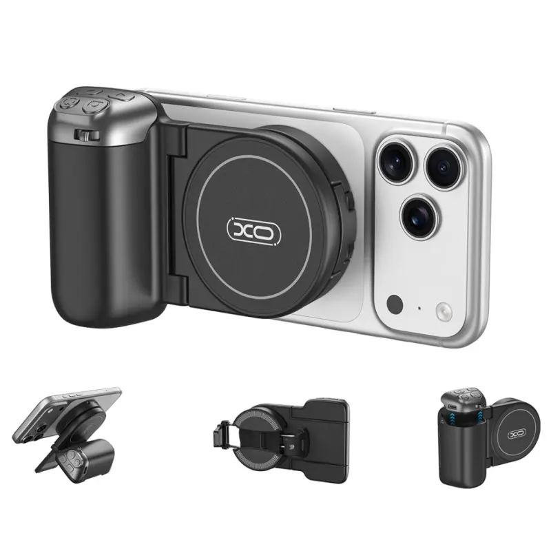 2026 MagSafe Magnetic Shooting Grip and Shutter Remote, Portable Phone Holder with Detachable Wireless Shutter, Ergonomic Design for iPhone & Android