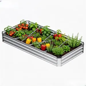 Sweetcrispy Galvanized Raised Garden Bed Easy Assembly Outdoor Metal Planter Box Rust Resistant Steel for Vegetables Flowers Herbs Sweetcrispy Galvanized Raised Garden Bed Easy Assembly Outdoor Metal Planter Box Rust Resistant Steel for Vegetables Flowers Herbs