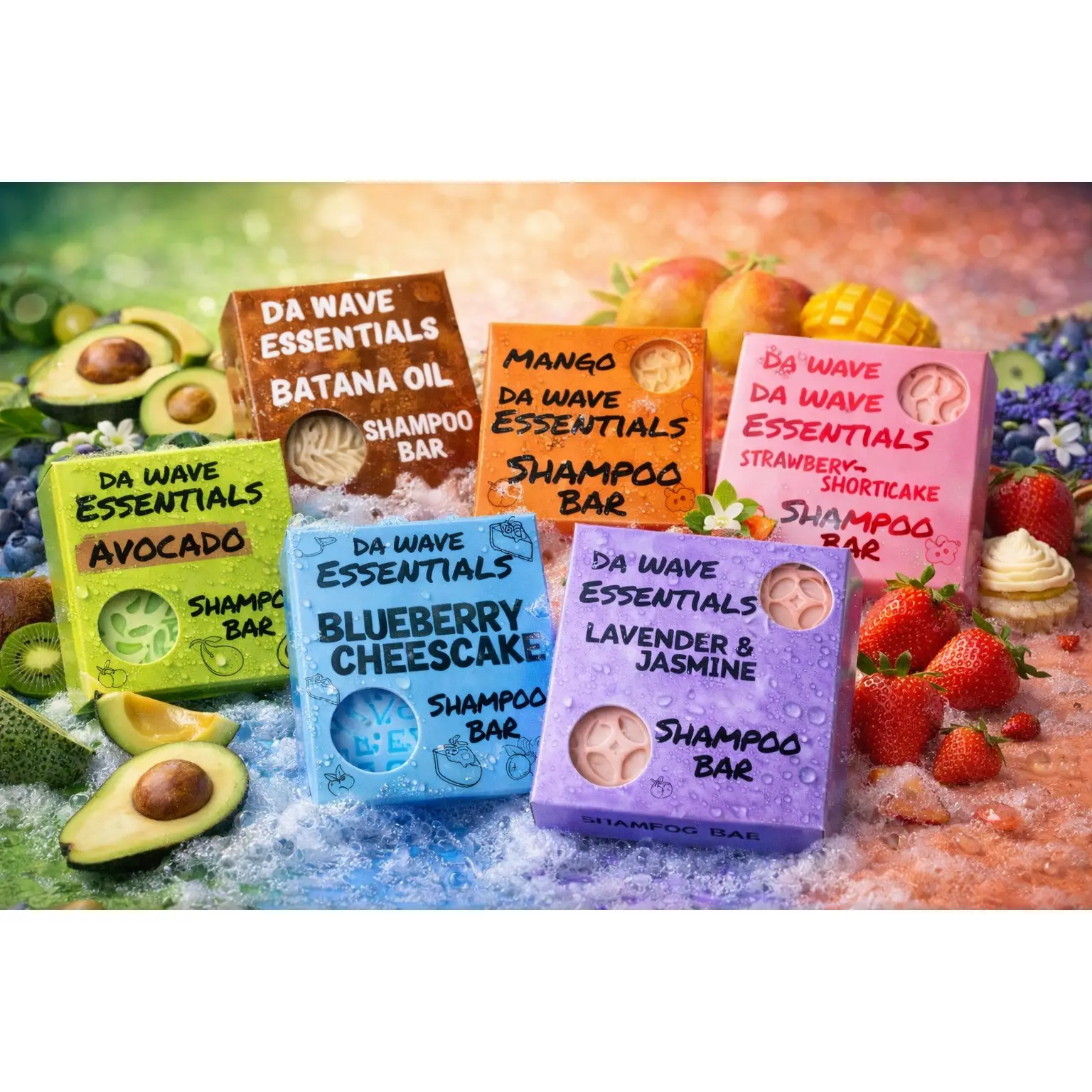 360 Wave Shampoo Bar for Natural & Curly Hair - Hydrating, Deep Cleaning, Oil-Balancing, Long-Lasting Scent (6 Scents: Jasmine, Coconut, Blueberry & More)