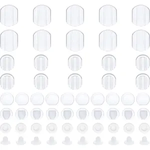 60 count Earring Pads for Clip  Earrings 6 Sizes  Clip- Earring Backs Clear  Comfort Earring Cushions Earring Covers for  Clips  Earrings(Clear)