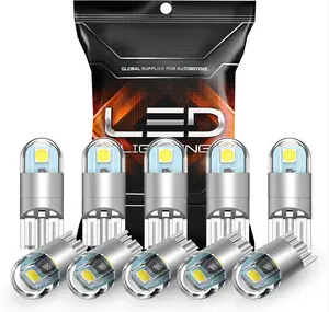 194 LED Bulbs T10 168 W5W 6000K White License Plate Interior Dome Light Replacement Pack