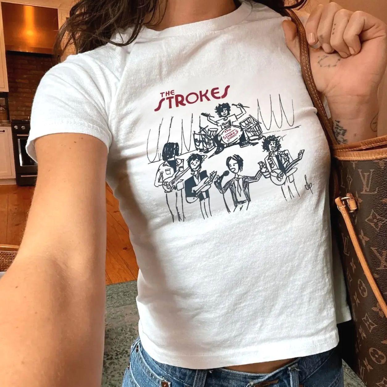 Indie Rock Band Baby Tee, Vintage Music Graphic Baby Tee, Retro Concert Aesthetic Shirt for Women Casual Daily Wear Tee For Women For Her, Apparel Made In The USA