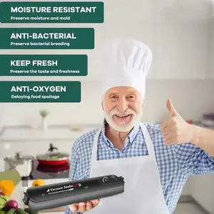Automatic vacuum sealer (portable vacuum sealer), the ultimate tool for keeping food fresh and storing items; a kitchen appliance for sealing bags