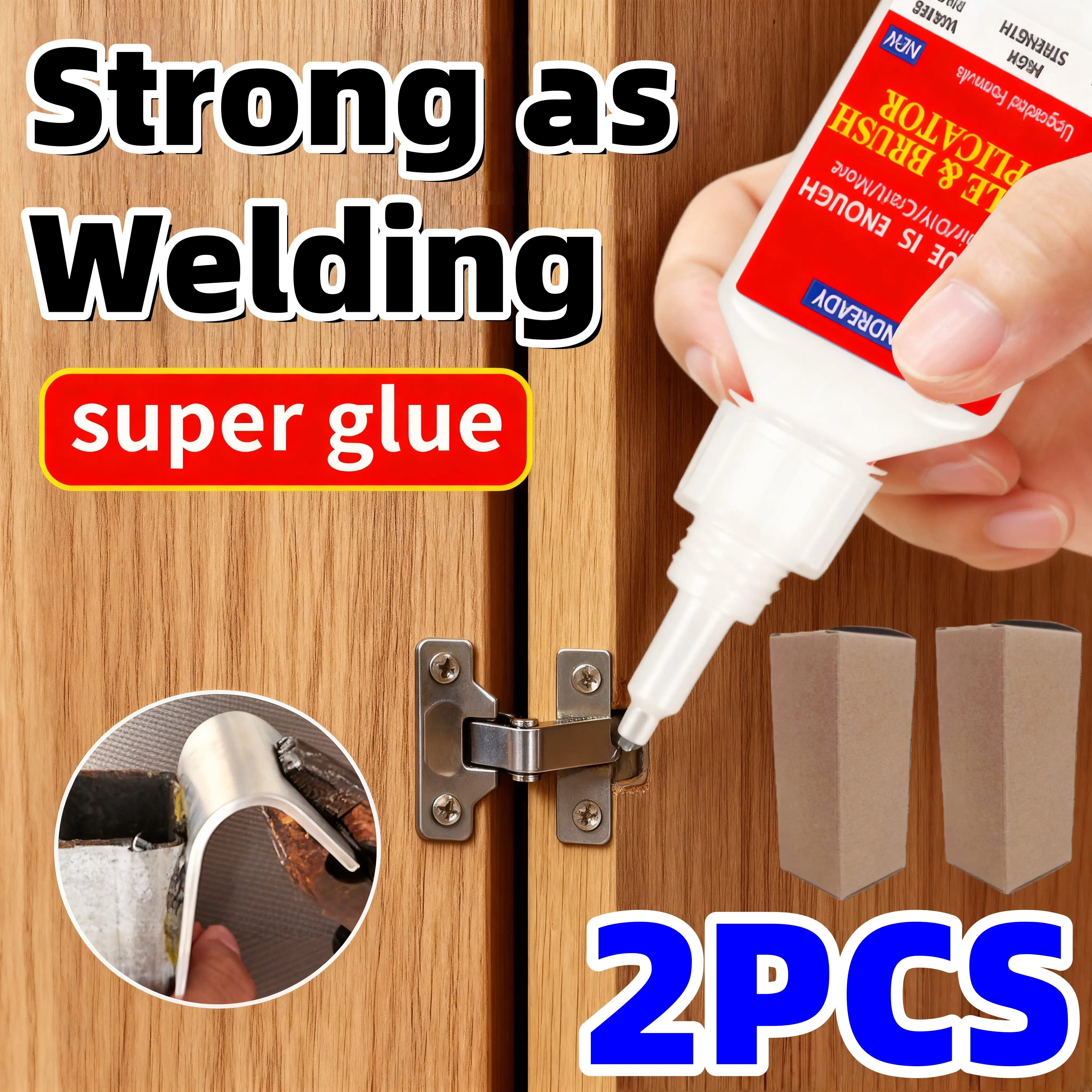 2PCS Magic Super Glue for DIY Hacks – Ultra Strong, Fast Dry, Clear Adhesive, Perfect Repair Tool for Crafts, Shoes, Nails, Wood, Plastic, Metal, Glass, Leather