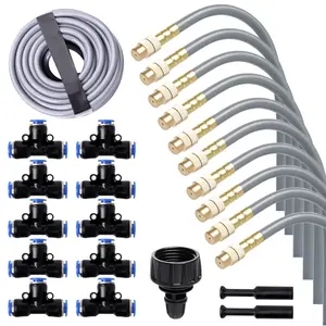 Drip Irrigation Kit with Rotating Brass Nozzle, Automatic Watering System for Balcony, Rainforest, Garden, Adjustable Sprinkler Set, Automatic Watering Devices
