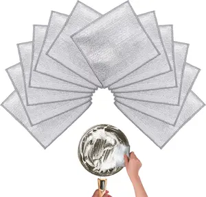 Wire Dishwashing Rags for Wet Multipurpose Non-Scratch Kitchen Mesh Dishcloth（12pcs） Cleaning